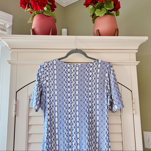 Seráphine Small Geometric Vertical Diamond Print Empire Waist Maternity Dress - Picture 7 of 14